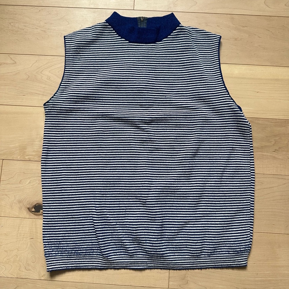 Vintage Blue and White Striped Top